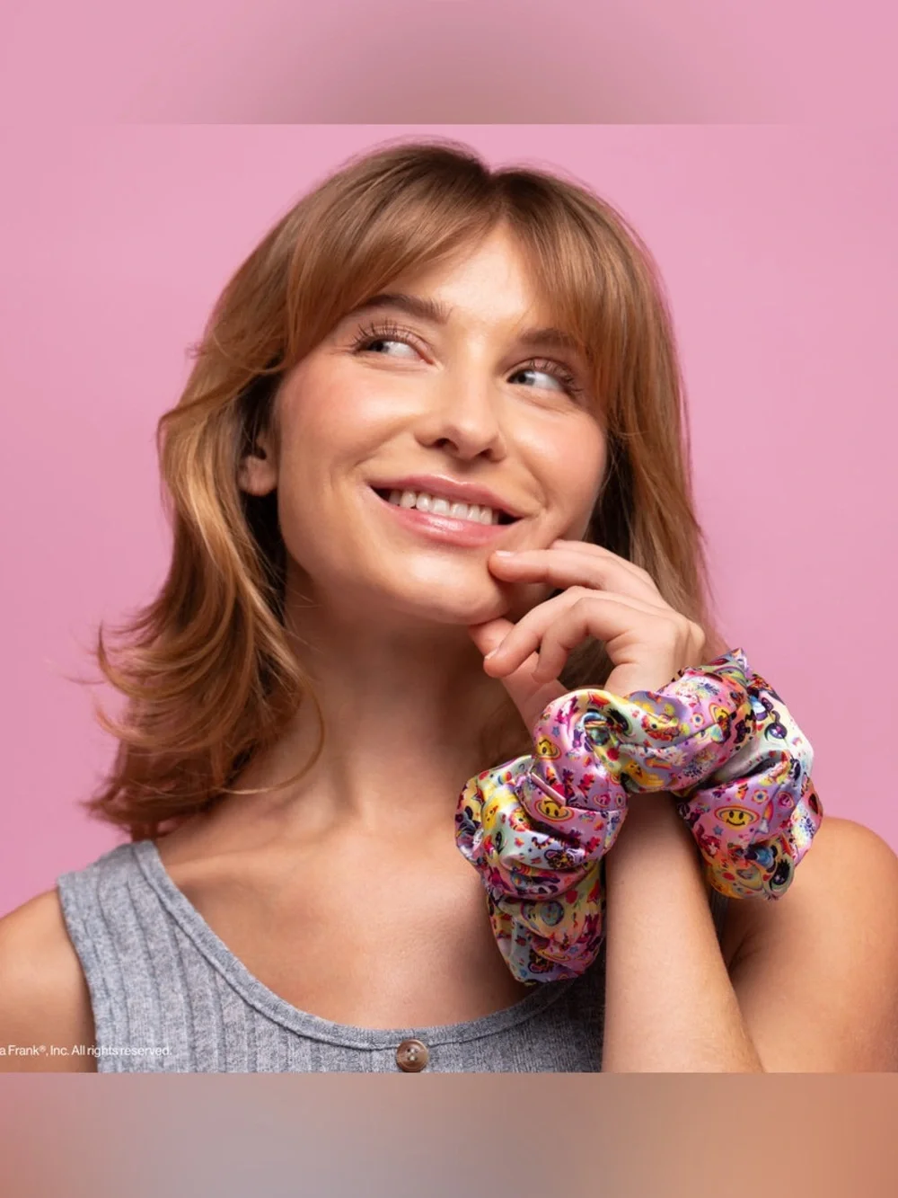 Kitsch x Lisa Frank Pillow Scrunchie In Satin 2 Piece Set~Oversized~New In Box!